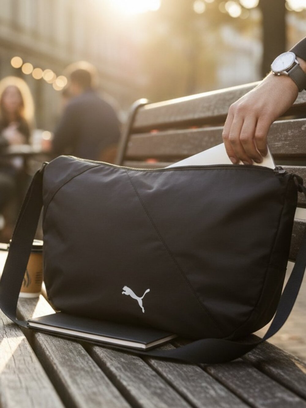 PUMA Black Crossbody Duffel Bag. P0132